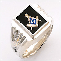 Sterling Silver Masonic Ring Blue Lodge Ring #60